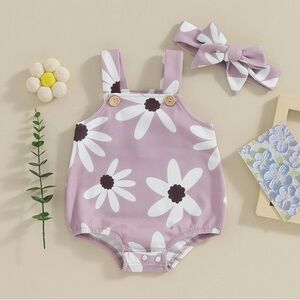 3-6 Mos Baby Girl Jumpsuit with Bow